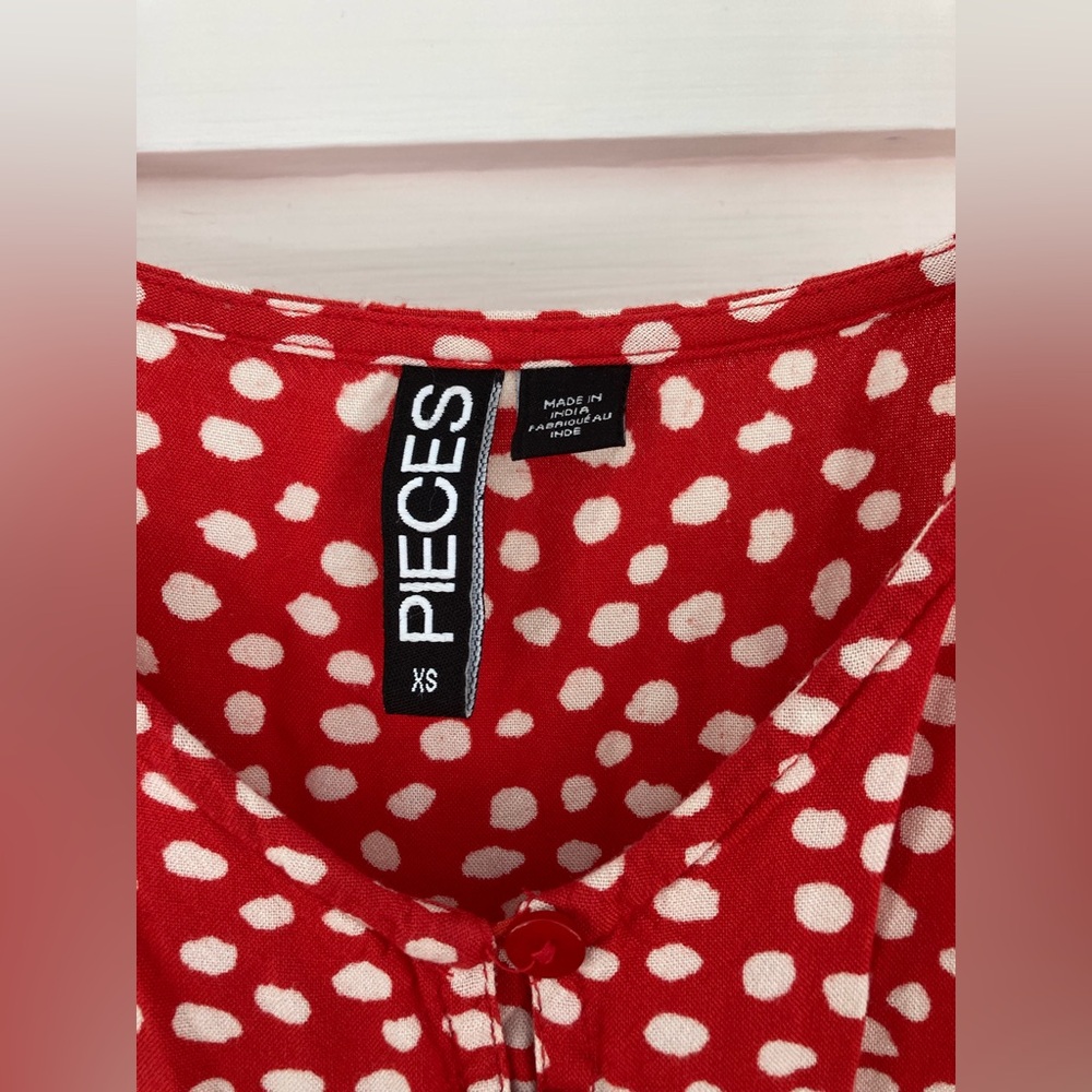 Pieces | Spaghetti Strap Polka Dot Dress Size XS - Picture 6 of 6